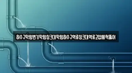 하수구막힘변기막힘싱크대막힘하수구역류싱크대역류고압세척뚫어